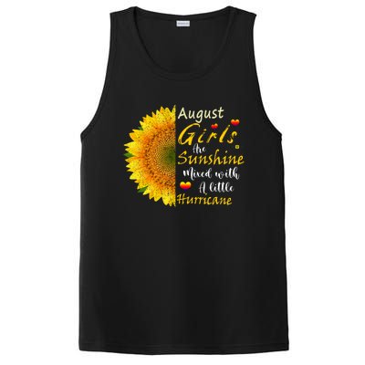 August Girls Are Sunshine Mixed Little Hurricane Sunflower Funny Gift PosiCharge Competitor Tank