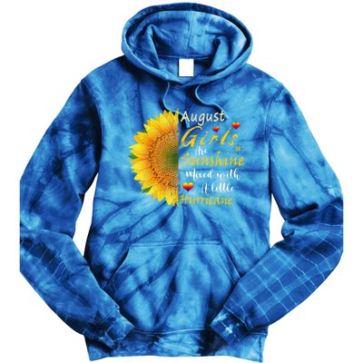 August Girls Are Sunshine Mixed Little Hurricane Sunflower Funny Gift Tie Dye Hoodie