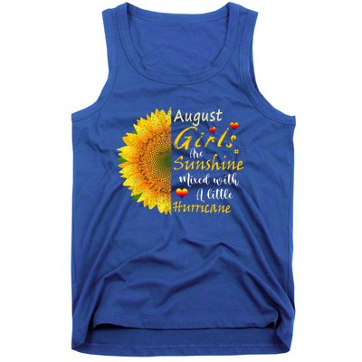 August Girls Are Sunshine Mixed Little Hurricane Sunflower Funny Gift Tank Top