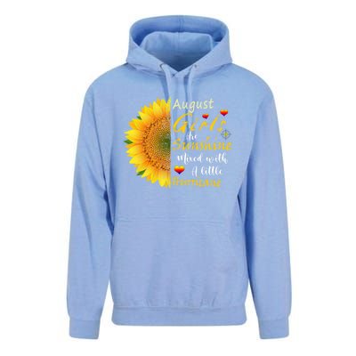 August Girls Are Sunshine Mixed Little Hurricane Sunflower Funny Gift Unisex Surf Hoodie