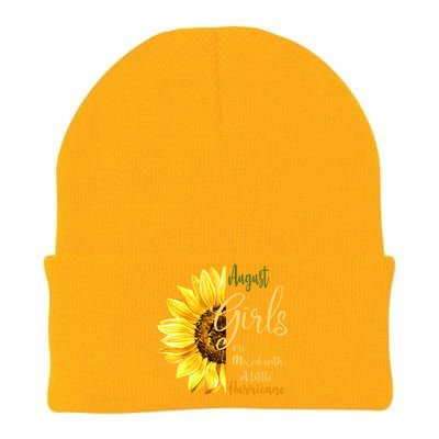 August Girls Are Sunshine Mixed Little Hurricane Sunflower Great Gift Knit Cap Winter Beanie