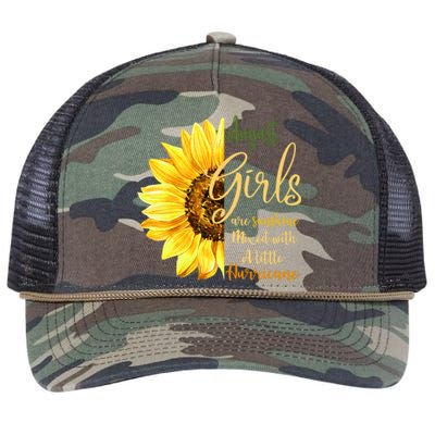 August Girls Are Sunshine Mixed Little Hurricane Sunflower Great Gift Retro Rope Trucker Hat Cap