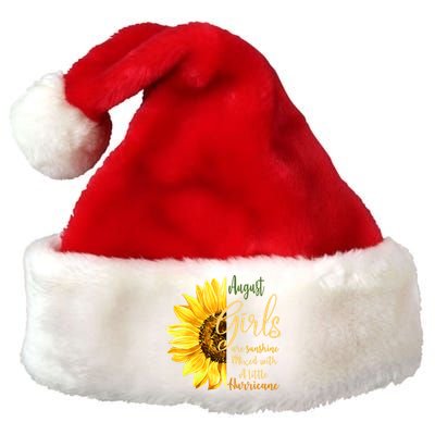 August Girls Are Sunshine Mixed Little Hurricane Sunflower Great Gift Premium Christmas Santa Hat