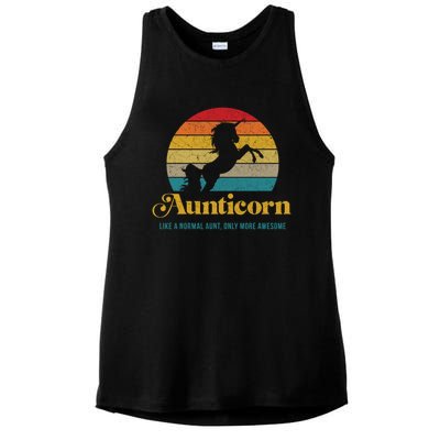 Aunticorn Gift Ladies PosiCharge Tri-Blend Wicking Tank