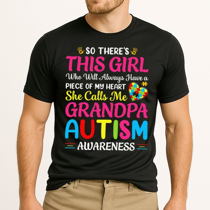 Autism Grandpa Autism Awareness Grandad Autism Motivation Cooling Performance Crew T-Shirt