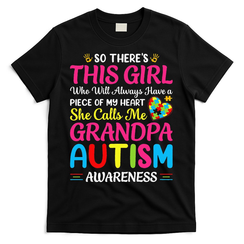 Autism Grandpa Autism Awareness Grandad Autism Motivation T-Shirt