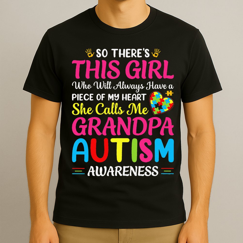Autism Grandpa Autism Awareness Grandad Autism Motivation T-Shirt