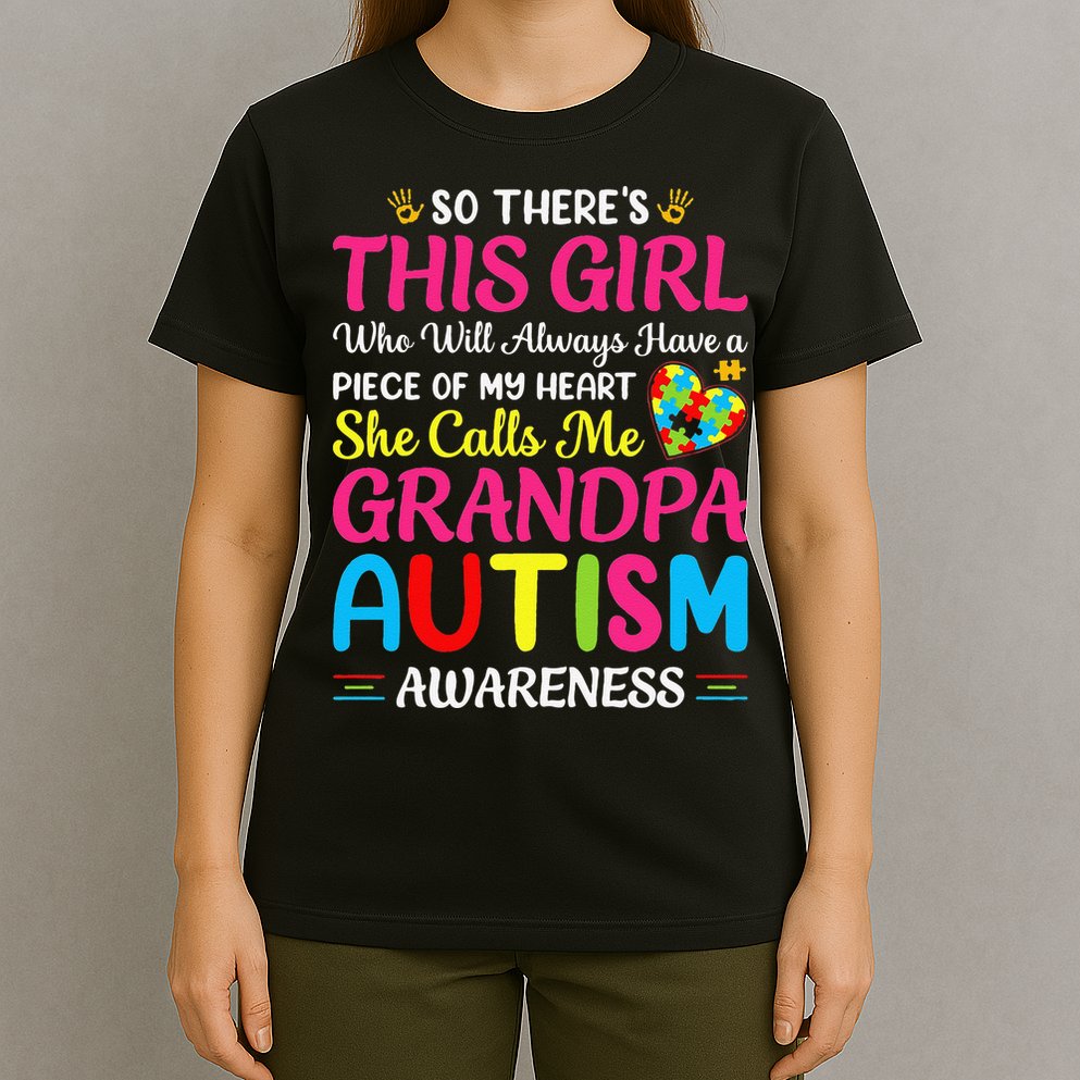 Autism Grandpa Autism Awareness Grandad Autism Motivation T-Shirt