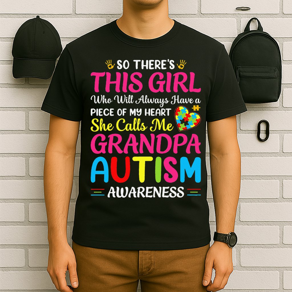 Autism Grandpa Autism Awareness Grandad Autism Motivation T-Shirt