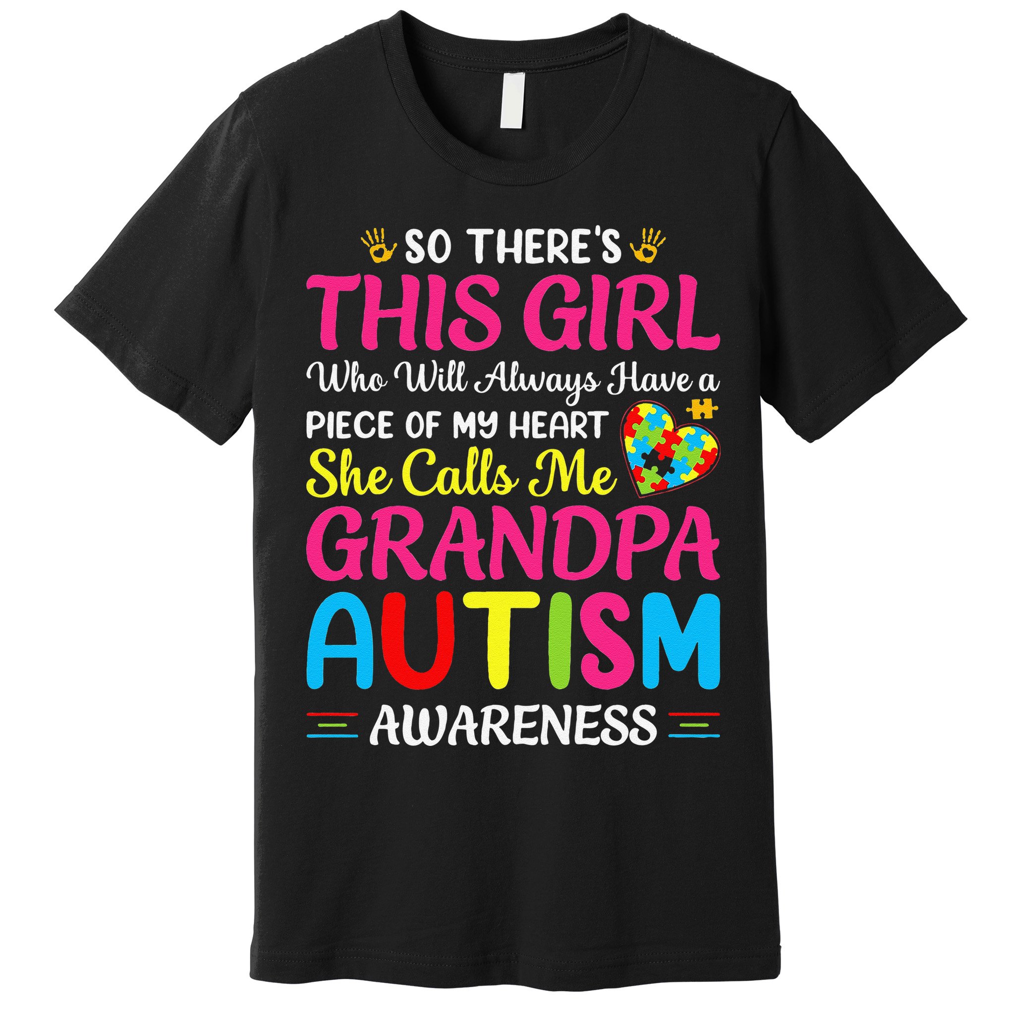 Autism Grandpa Autism Awareness Grandad Autism Motivation Premium T-Shirt