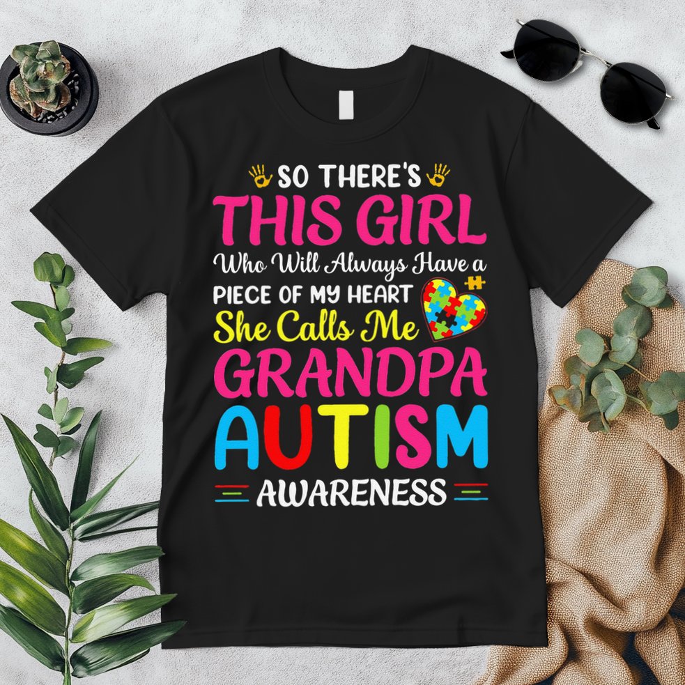 Autism Grandpa Autism Awareness Grandad Autism Motivation Premium T-Shirt