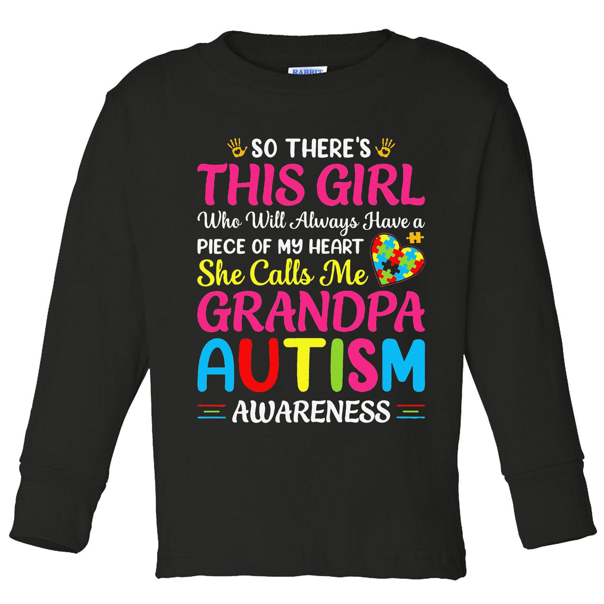 Autism Grandpa Autism Awareness Grandad Autism Motivation Toddler Long Sleeve Shirt