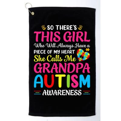 Autism Grandpa Autism Awareness Grandad Autism Motivation Golf Towel