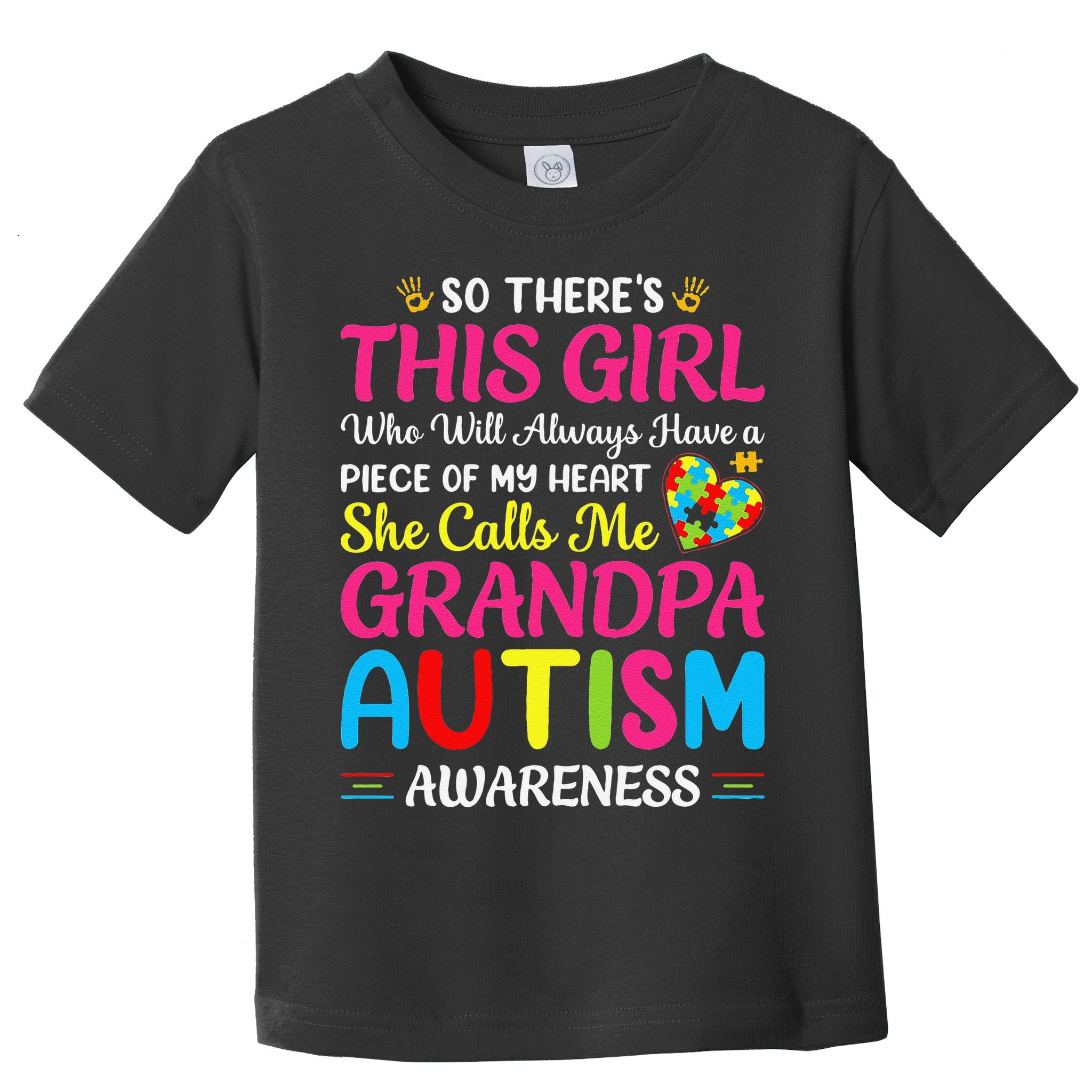 Autism Grandpa Autism Awareness Grandad Autism Motivation Toddler T-Shirt
