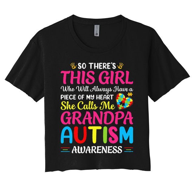 Autism Grandpa Autism Awareness Grandad Autism Motivation Crop Top