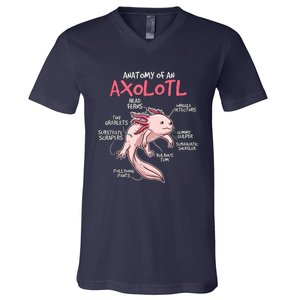 Axolotl Gift Axolotl Stuff Anatomy Of An Axolotl V-Neck T-Shirt