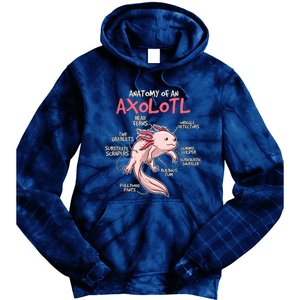 Axolotl Gift Axolotl Stuff Anatomy Of An Axolotl Tie Dye Hoodie