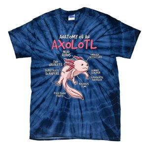 Axolotl Gift Axolotl Stuff Anatomy Of An Axolotl Tie-Dye T-Shirt