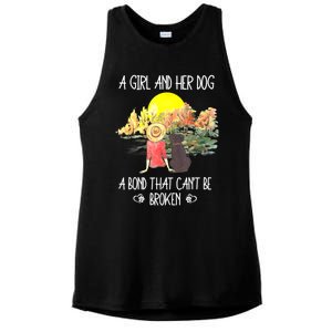 A Girl And Her Dog A Bond That Can't Be Broken Cute Ladies PosiCharge Tri-Blend Wicking Tank