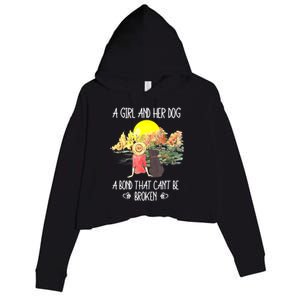 A Girl And Her Dog A Bond That Can't Be Broken Cute Crop Fleece Hoodie