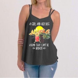 A Girl And Her Dog A Bond That Can't Be Broken Cute Women's Strappy Tank