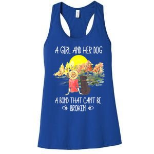 A Girl And Her Dog A Bond That Can't Be Broken Cute Women's Racerback Tank