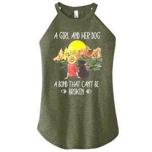 A Girl And Her Dog A Bond That Can't Be Broken Cute Women's Perfect Tri Rocker Tank