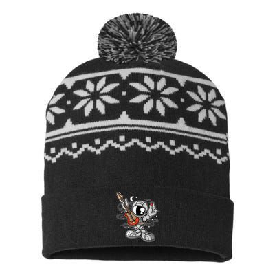 Astronaut Guitar USA-Made Snowflake Beanie