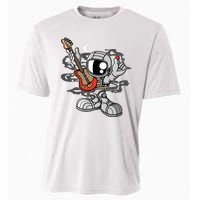 Astronaut Guitar Cooling Performance Crew T-Shirt