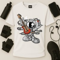 Astronaut Guitar Cooling Performance Crew T-Shirt
