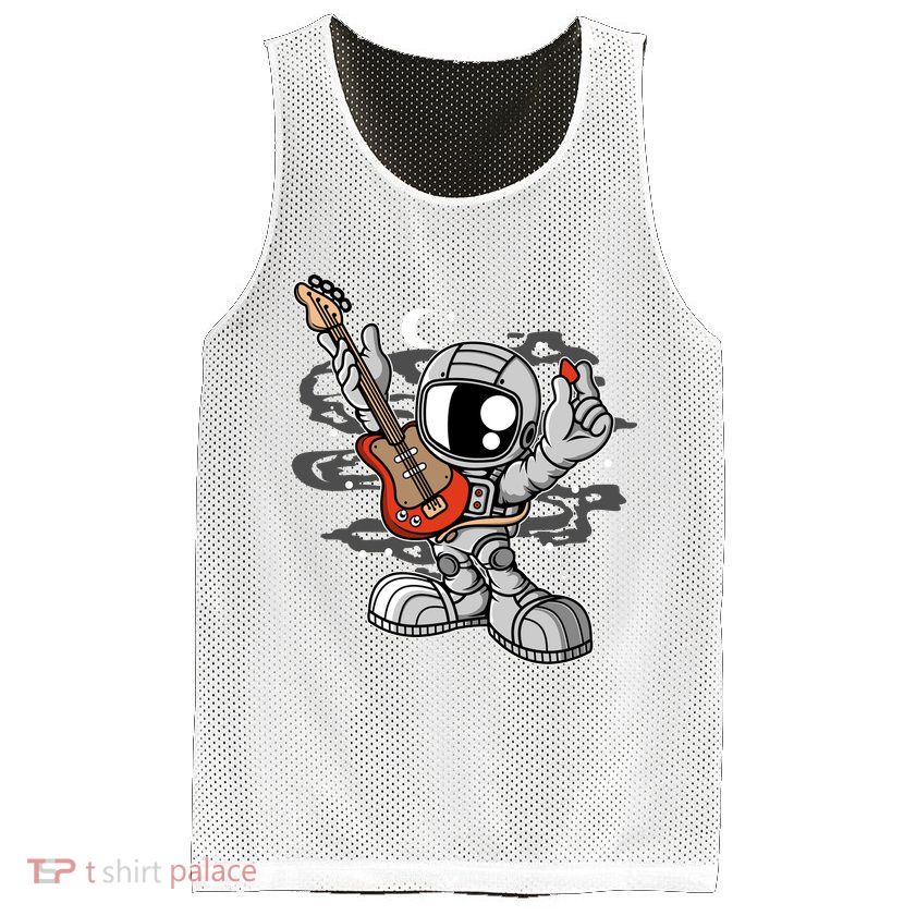 Astronaut Guitar Mesh Reversible Basketball Jersey Tank