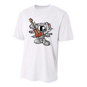 Astronaut Guitar Youth Performance Sprint T-Shirt