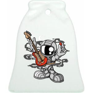 Astronaut Guitar Ceramic Bell Ornament