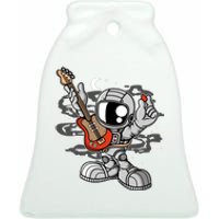 Astronaut Guitar Ceramic Bell Ornament