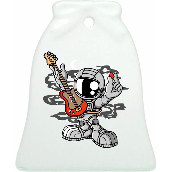 Astronaut Guitar Ceramic Bell Ornament