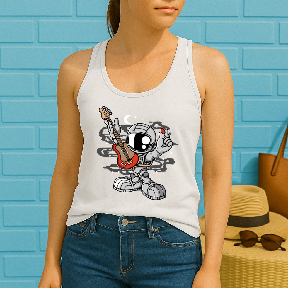 Astronaut Guitar Womens Tank Top