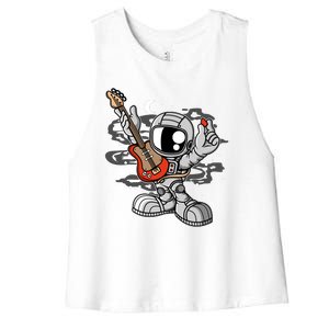 Astronaut Guitar Women's Racerback Cropped Tank