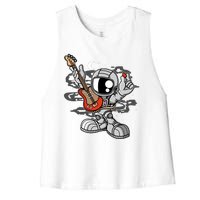 Astronaut Guitar Women's Racerback Cropped Tank