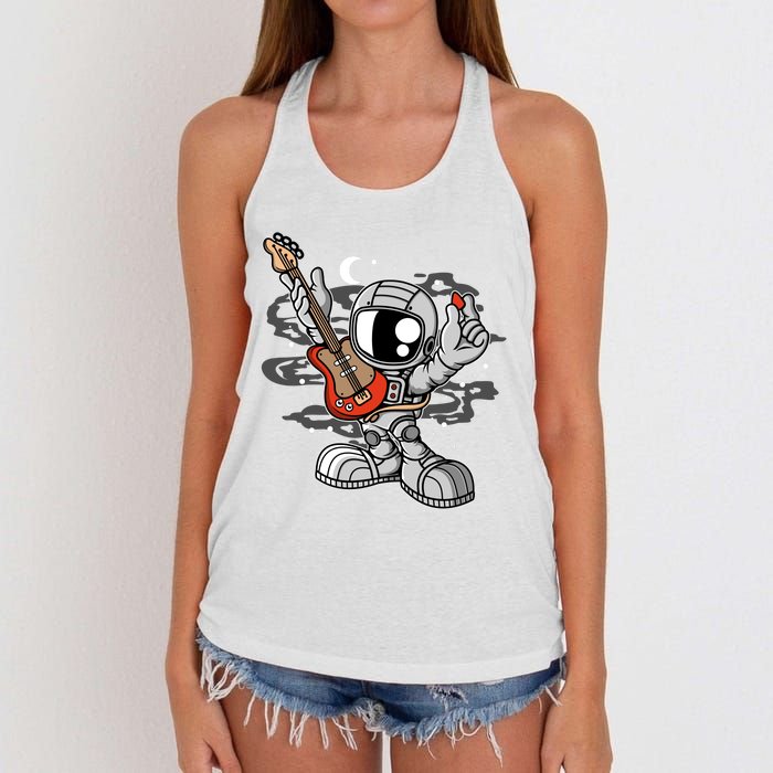 Astronaut Guitar Women's Knotted Racerback Tank