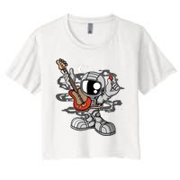 Astronaut Guitar Women's Crop Top Tee