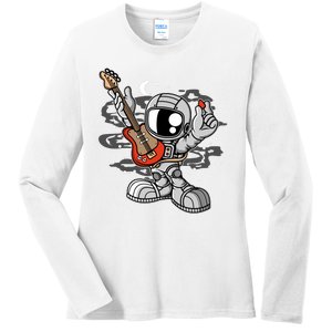 Astronaut Guitar Ladies Long Sleeve Shirt