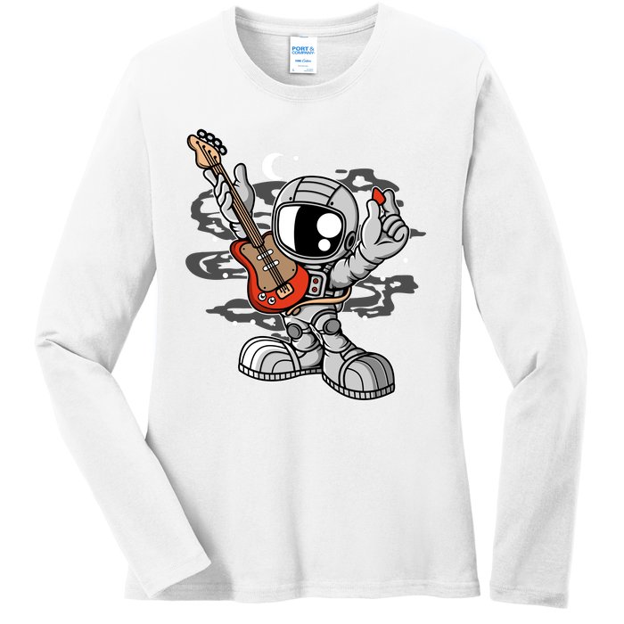 Astronaut Guitar Ladies Long Sleeve Shirt