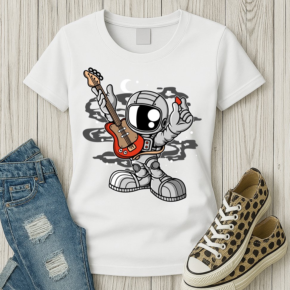 Astronaut Guitar Womens T-Shirt