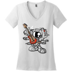 Astronaut Guitar Women's V-Neck T-Shirt