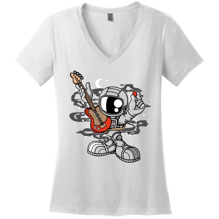 Astronaut Guitar Women's V-Neck T-Shirt