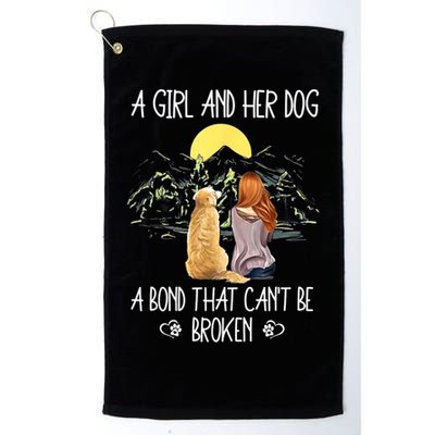 A Girl And Her Dog A Bond That Can't Be Broken Golf Towel