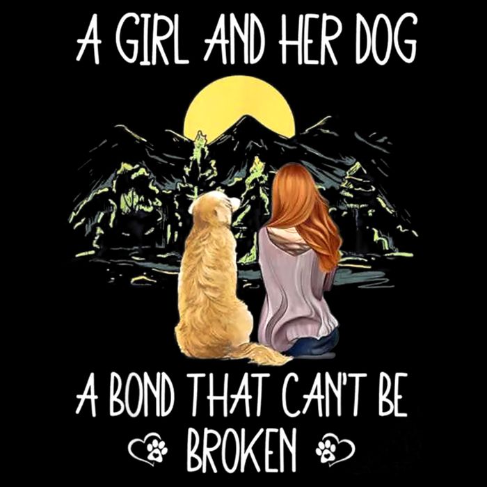 A Girl And Her Dog A Bond That Can't Be Broken Cropped Pullover Crew