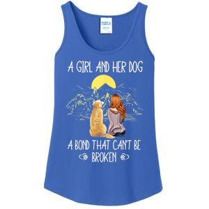 A Girl And Her Dog A Bond That Can't Be Broken Ladies Essential Tank