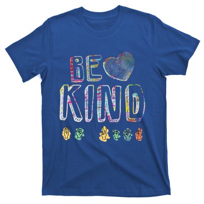 Asl Gift American Sign Language Gift Be Kind Hand Alphabet Gift T-Shirt