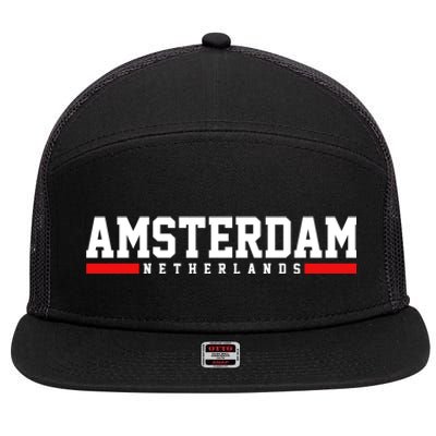 Amsterdam Gift 7 Panel Mesh Trucker Snapback Hat